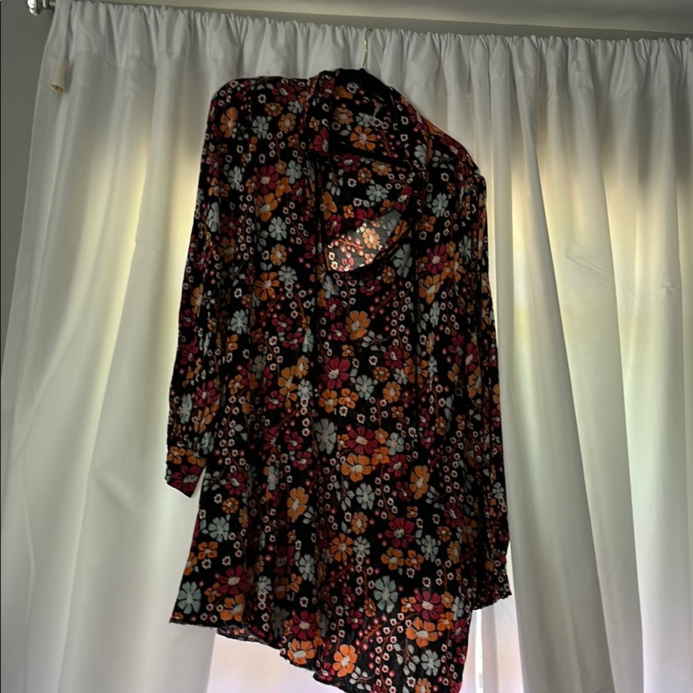 Free People Floral Long Sleeve Dress